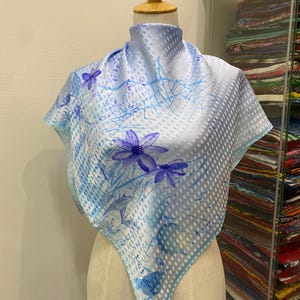 Vintage Guy Laroche Silk Scarf, Guy Laroche Silk Stole, Vintage Guy Laroche Silk Muffler, Guy Laroche Floral Scarf, Vintage Classic Scarf