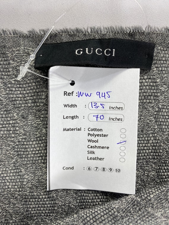 Gucci Scarf Muffler, Vintage Gucci Wool Scarf, Gucci Winter Neck