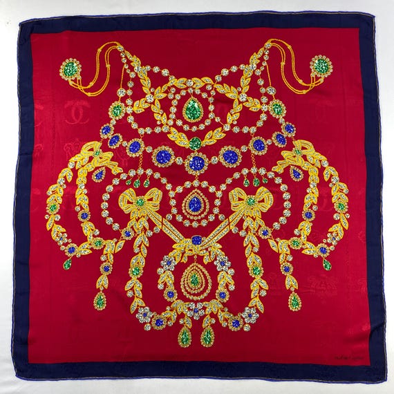 Vintage Cartier Silk Scarf, Must De Cartier Silk Scarf, Vintage