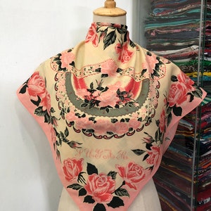 Vintage Silk Scarf, Twill Silk Scarf, Vintage Silk Muffler, Vintage Neck Scarf, Vintage Neck Accessories, Vintage Italian Silk Scarf,