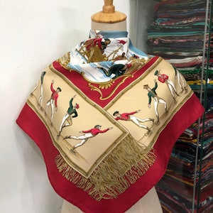 Vintage Hermes Les Plaisirs du Froid  Silk Scarf Vintage Hermes Key Scarf Hermes Square Scarf Hermes 34x34 Vintage Hermes Silk Neck Scarf