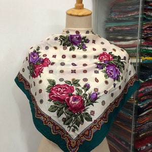 Vintage Silk Scarf, Twill Silk Scarf, Vintage Silk Muffler, Vintage Neck Scarf, Vintage Neck Accessories, Vintage Italian Silk Scarf,