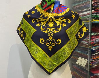 Vintage Gianni Versace Silk Scarf Gianni Versace Silk Muffler Versace Neck Scarf Versace Foulards Versace Square Scarf Versace Scarf