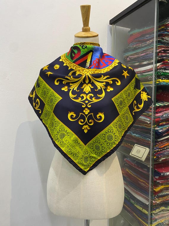 Vintage Gianni Versace Silk Scarf Gianni Versace Silk Muffler