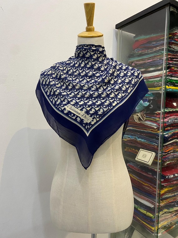 Vintage Christian Dior Silk Scarf Neckerchief Neckwear Muffler