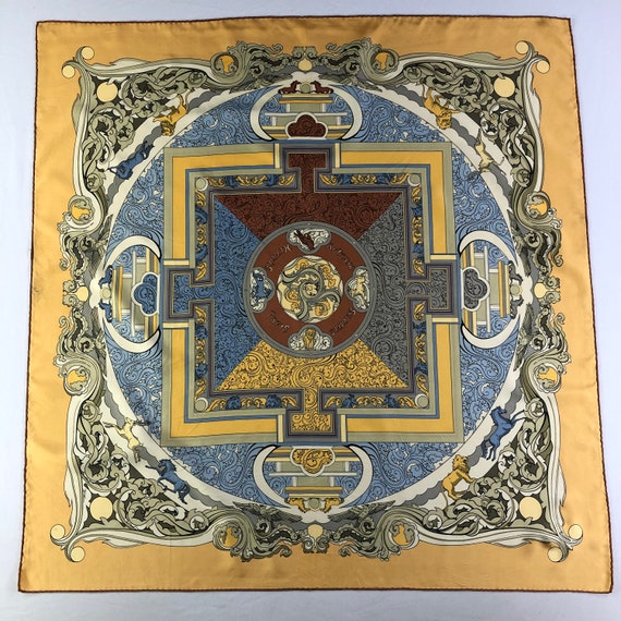 Vintage Hermes Animaux Solaires Silk Scarf Vintage Hermes