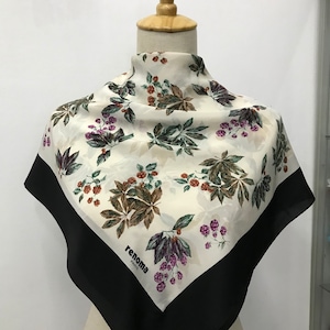 Vintage Renoma Silk Scarf Neckerchief Neckwear Muffler Ribbon Bandana Foulard Square Scarf Head Band