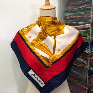 Vintage Silk Scarf, Twill Silk Scarf, Vintage Silk Muffler, Vintage Neck Scarf, Vintage Neck Accessories, Vintage Italian Silk Scarf,