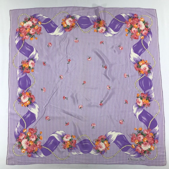 Vintage Christian Dior Silk Scarf Christian Dior … - image 4