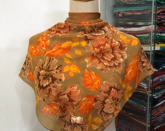 Vintage Maxime Labeyrie Silk Scarf, Twill Silk Scarf,  Vintage Neck Scarf, Vintage Neck Accessories, Vintage Italian Silk Scarf,