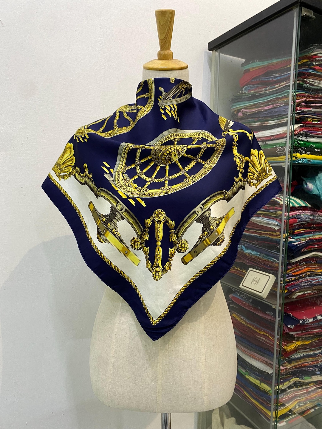 Vintage Hermes Silk Scarf Roues De Canon Hermes Silk Muffler
