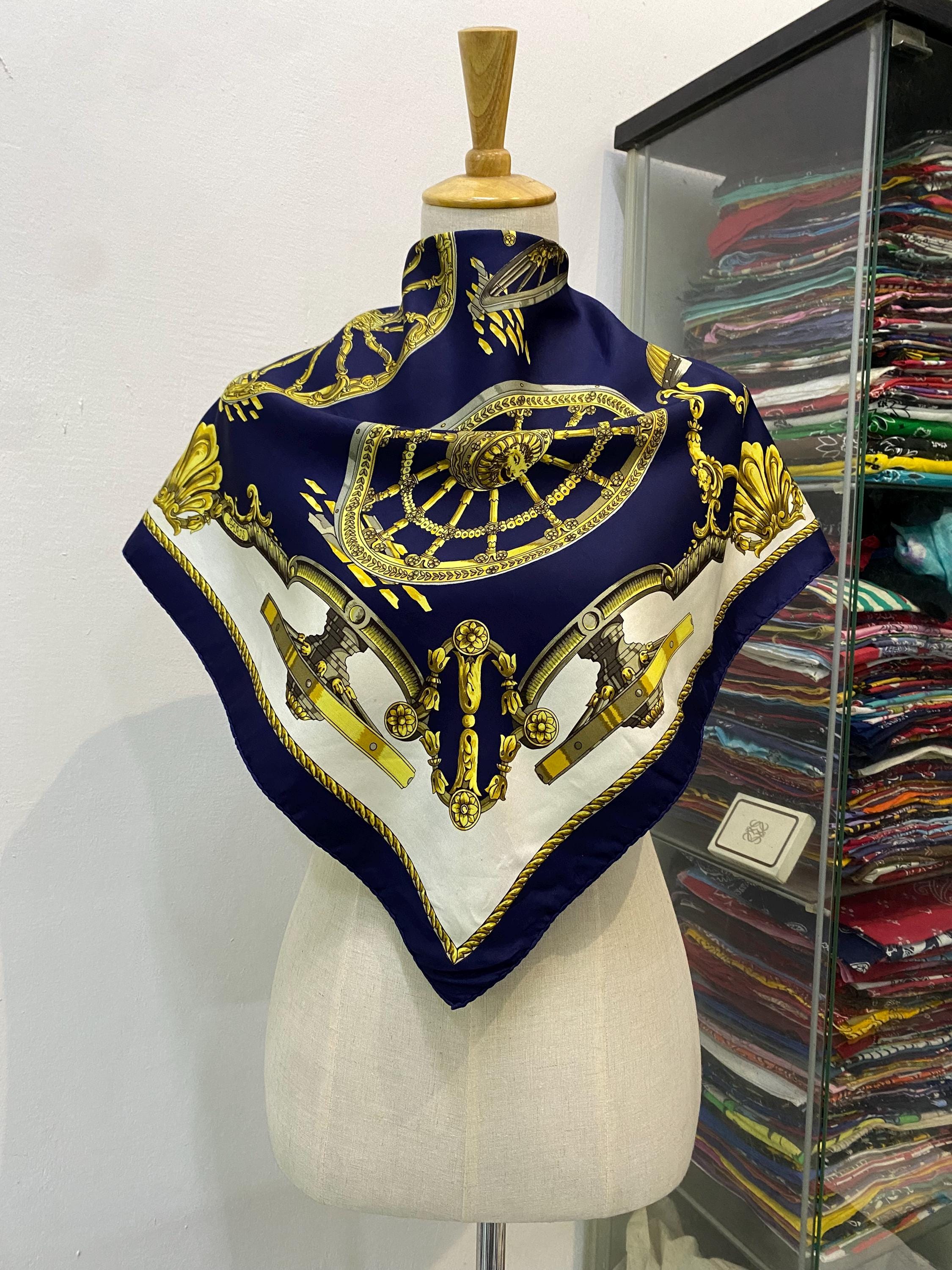 Vintage Hermes Silk Scarf Roues De Canon Hermes Silk Muffler