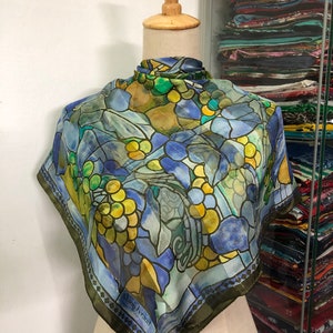 Vintage Louis Feraud Silk Scarf, Louis Feraud Silk Muffler, Vintage Louis Feraud Multicolor Scarf, Vintage 90s Silk Neck Scarf
