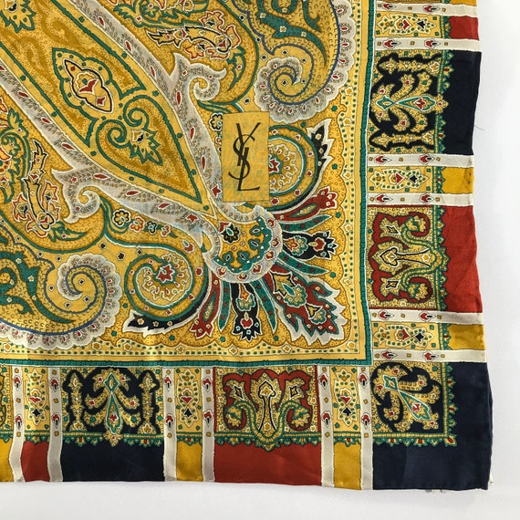 Vintage Yves Saint Laurent Silk Scarf Yves Saint … - image 4