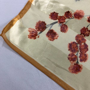 FOULARD carré vintage SOIE HARDY AIES rouge Japon Red SILK SCARF Très