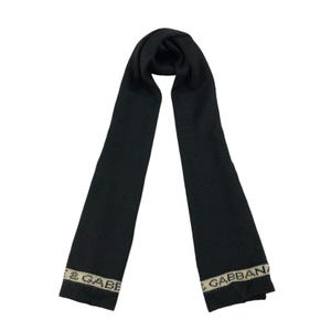 カシミヤ100% DOLCE＆GABBANA ドルガバ マフラー ブラック 黒 Vintage Dolce & Gabbana Scarf Muffler Dolce Gabbana Scarves