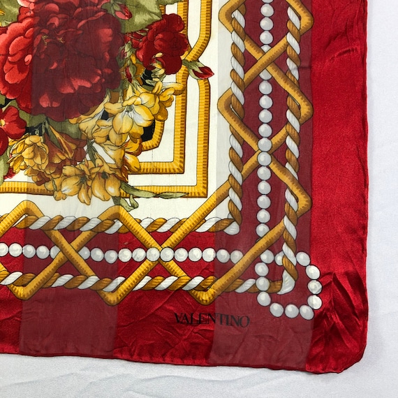 Vintage Valentino Silk Scarf Neckerchief Neckwear… - image 5