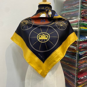 Vintage Richel Silk Scarf, Twill Silk Scarf, Vintage Silk Muffler, Vintage Neck Scarf, Vintage Neck Accessories, Vintage Italian Silk Scarf,