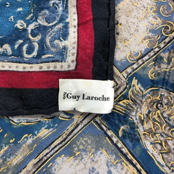 Vintage Guy Laroche Silk Scarf Neckerchief Neckwe… - image 5