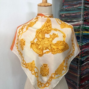 Vintage Vinliet Recamie Scarf,Twill Silk Scarf,Vintage Silk Muffler,Vintage Neck Scarf,Vintage Neck Accessories, Vintage Italian Silk Scarf,