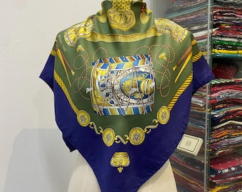 Vintage 90s Hermes Scarf Les Haras Nationaux by H De Watrigant