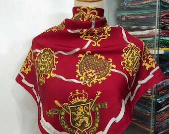 Vintage Alessandra Bagni Silk Scarf, Twill Silk Scarf,  Vintage Neck Scarf, Vintage Neck Accessories, Vintage Italian Silk Scarf,