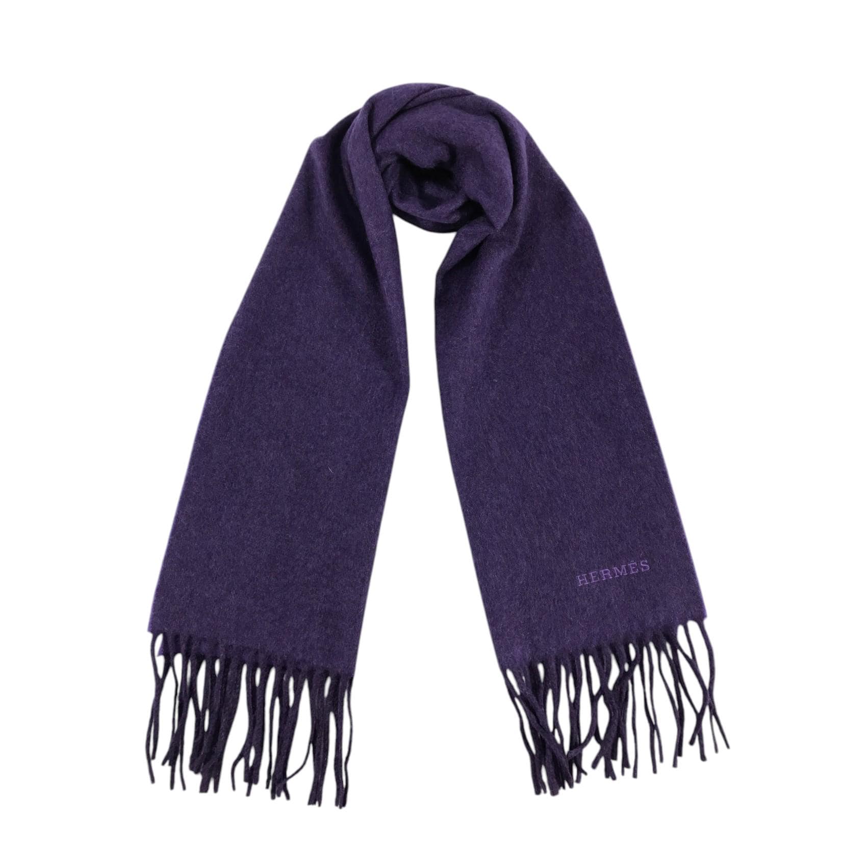 HERMES 100% CACHEMIRE パープルストール HERMES 100% CACHEMIRE パープルストール HERMES 100% CACHEMIRE