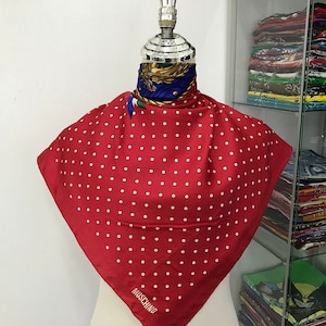 Vintage Moschino Silk Scarf Moschino Silk Muffler Vintage Moschino Silk Neck Scarf Moschino Silk Head Scarf Moschino Shawl