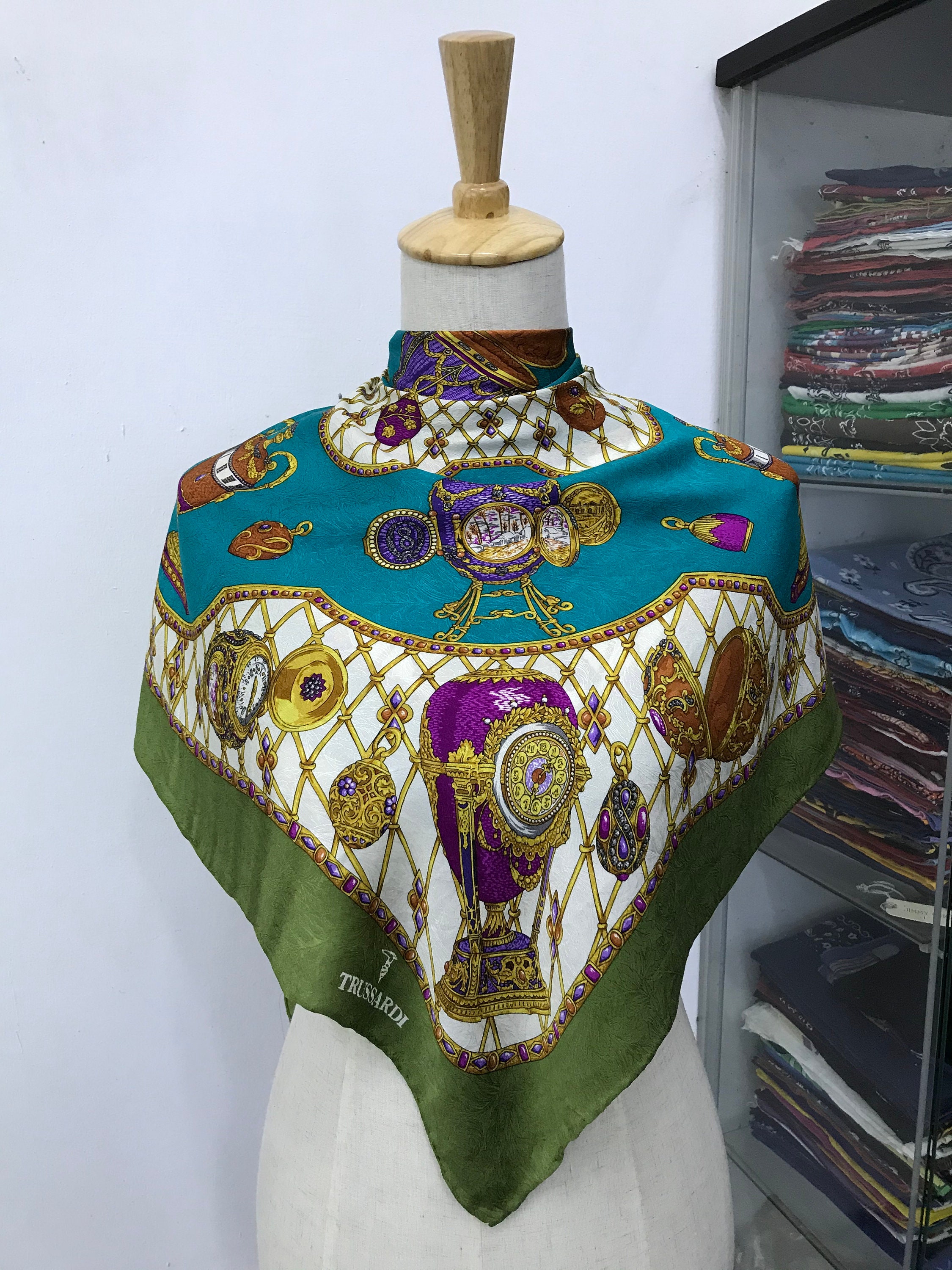 Vintage Trussardi Silk Scarf Trussardi Silk Muffler Vintage - Etsy