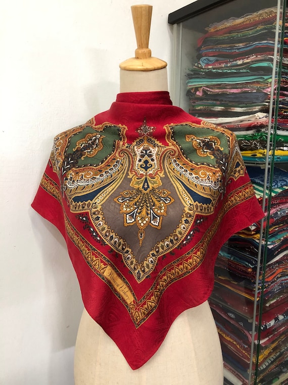 お礼や感謝伝えるプチギフト Vintage Monique Valery Silk Scarf, Twill Silk Scarf, Vintage 小物