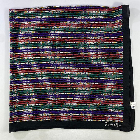 Vintage Jacqueline de Ribes Silk Scarf, Twill Silk Scarf, Vintage Silk Muffler, Vintage Neck Scarf, Vintage Neck Accessories View 2
