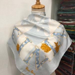 Vintage Nina Ricci Silk Scarf Nina Ricci Silk Shawl Nina Ricci Silk Muffler Vintage Nina Ricci Silk Neck Scarf Nina Ricci Foulards