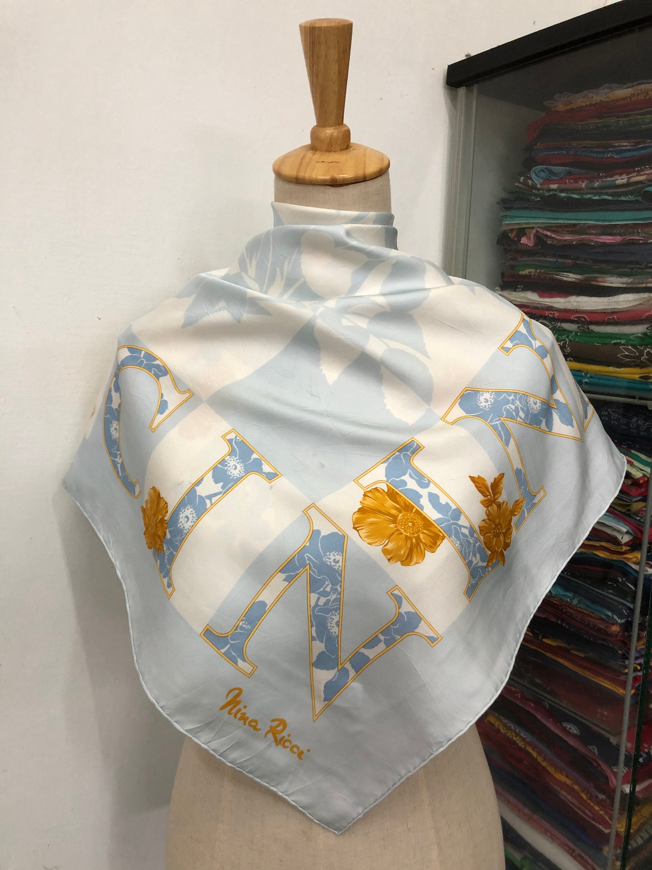 Vintage Nina Ricci Silk Scarf Nina Ricci Silk Shawl Nina Ricci