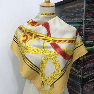 Vintage Celine Silk Scarf, Celine Silk Muffler, Vintage Celine Square Scarf, Vintage Celine Shawl, Celine Silky Scarf