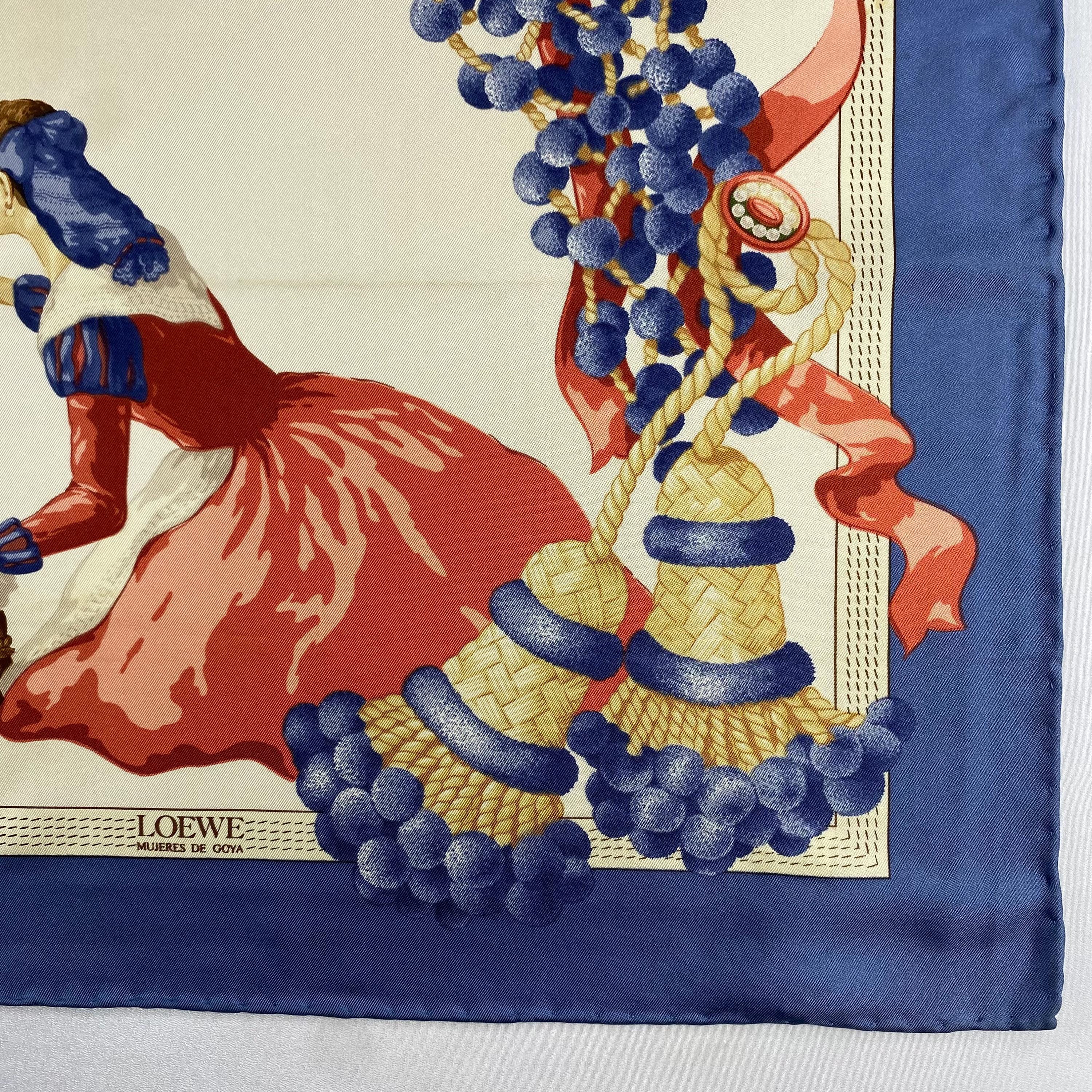 Vintage Loewe Silk Scarf, Loewe Silk Neckerchief, Loewe Neckwear