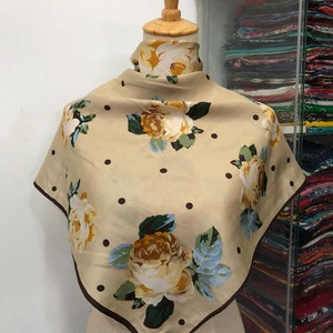 Vintage Silk Scarf, Twill Silk Scarf, Vintage Silk Muffler, Vintage Neck Scarf, Vintage Neck Accessories, Vintage Italian Silk Scarf,
