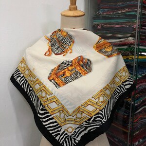 Vintage Silk Scarf, Twill Silk Scarf, Vintage Silk Muffler, Vintage Neck Scarf, Vintage Neck Accessories, Vintage Italian Silk Scarf,