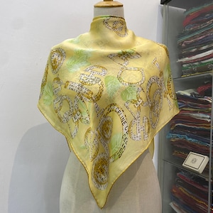 Vintage Celine Silk Scarf, Celine Silk Muffler, Vintage Celine Square Scarf, Vintage Celine Shawl, Celine Silky Scarf