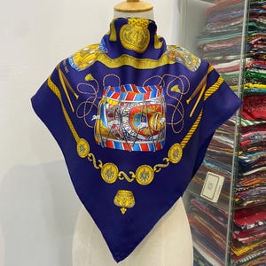 Vintage Hermes Les Tambours Silk Scarf Hermes 34x34 Hermes Silk Scarf Hermes Springs Scarf Hermes Square Scarf Les Tambours Hermes Scarf