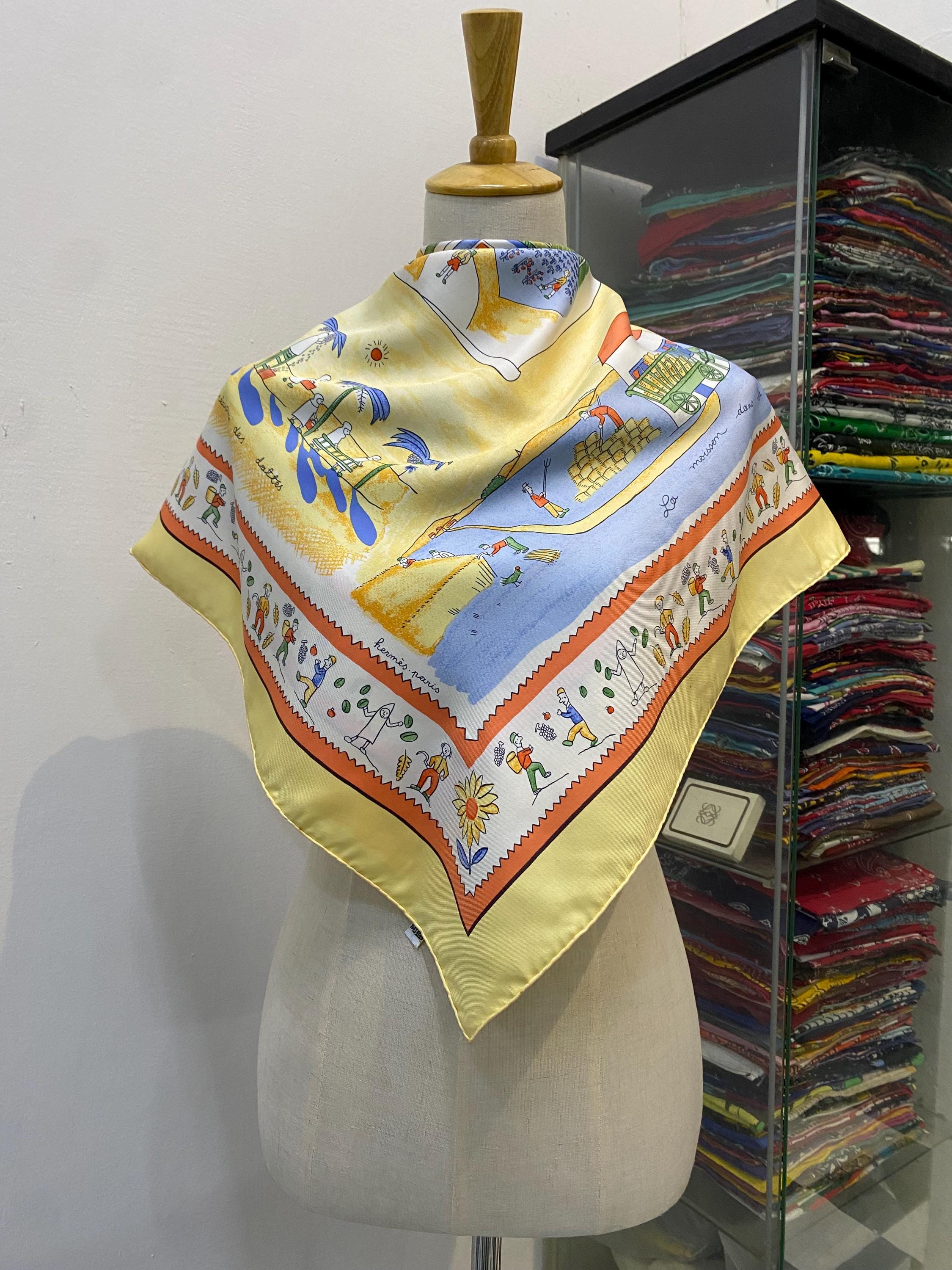 Vintage Hermes Retour à La Terre Silk Scarf Hermes 34x34 Hermes