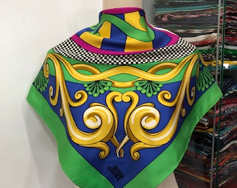 Bufanda de seda vintage de Versace Bufanda de seda Gianni Versace Bufanda de cuello de Versace Pañuelos de Versace Bufanda cuadrada de Versace Bufanda de Versace Estola de Versace