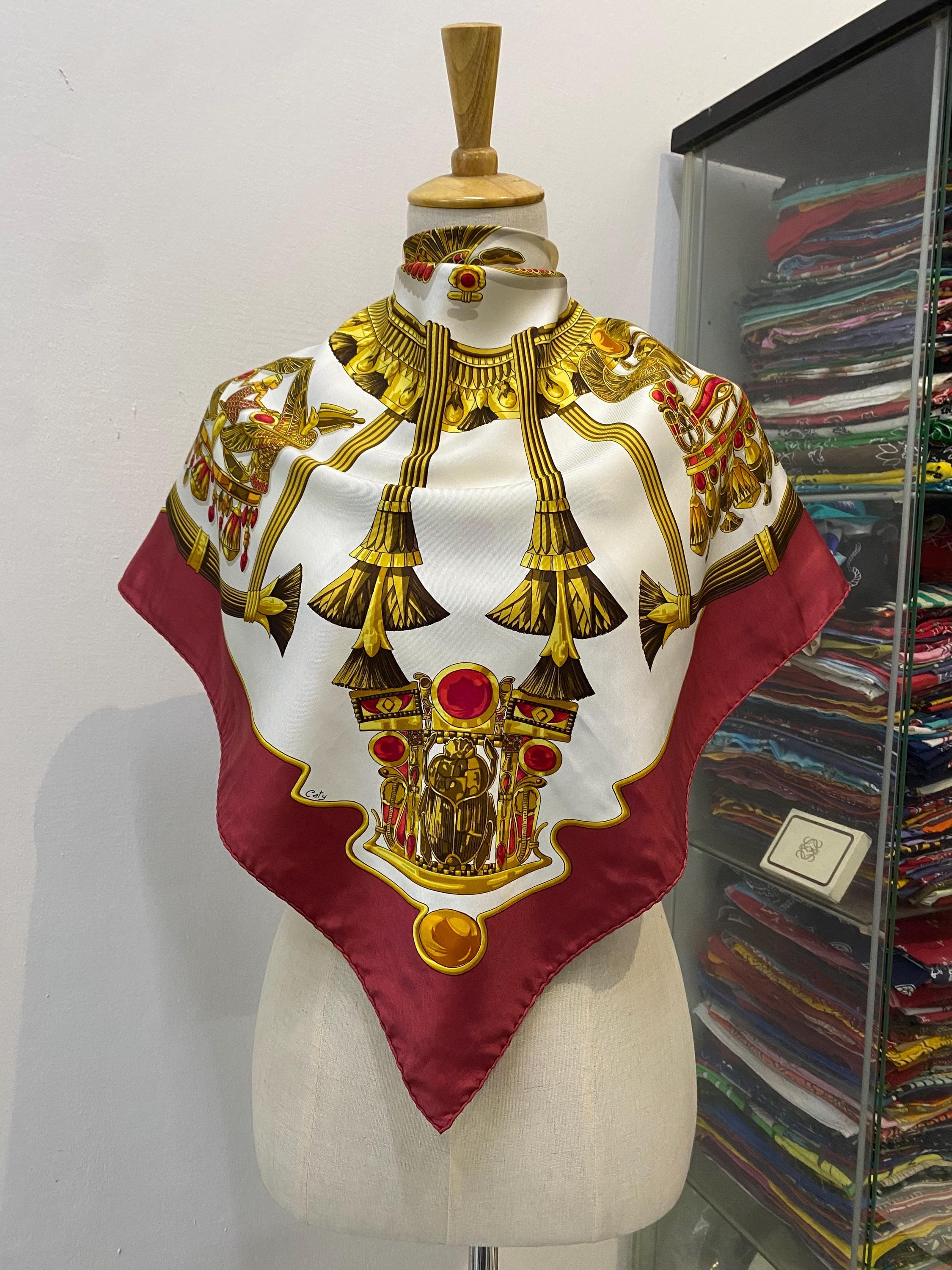 Vintage Hermes Scarabées Et Pectoraux Silk Scarf Hermes 34x34