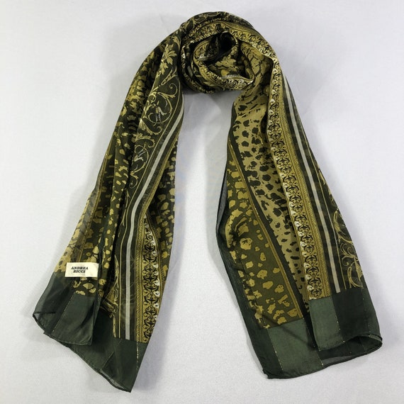 Vintage Andrea Ricci Silk Scarf, Twill Silk Scarf, Vintage Silk