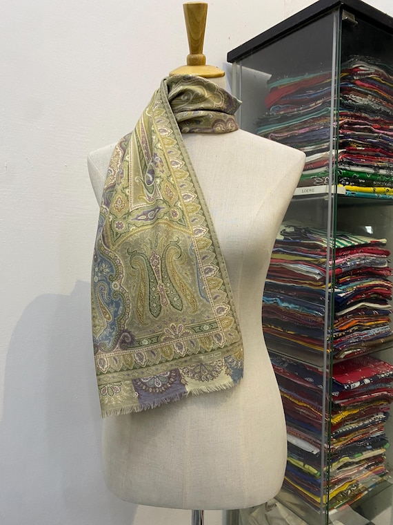 Vintage Etro Silk Scarf, Etro Paisley Scarf, Authentic Etro Scarf