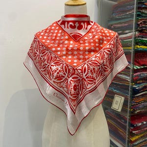 Vintage Christian Dior Silk Scarf Christian Dior Shawl Dior Silk Muffler Christian Dior Silk Head Scarf Vintage Dior Scarf Dior Neck Scarf