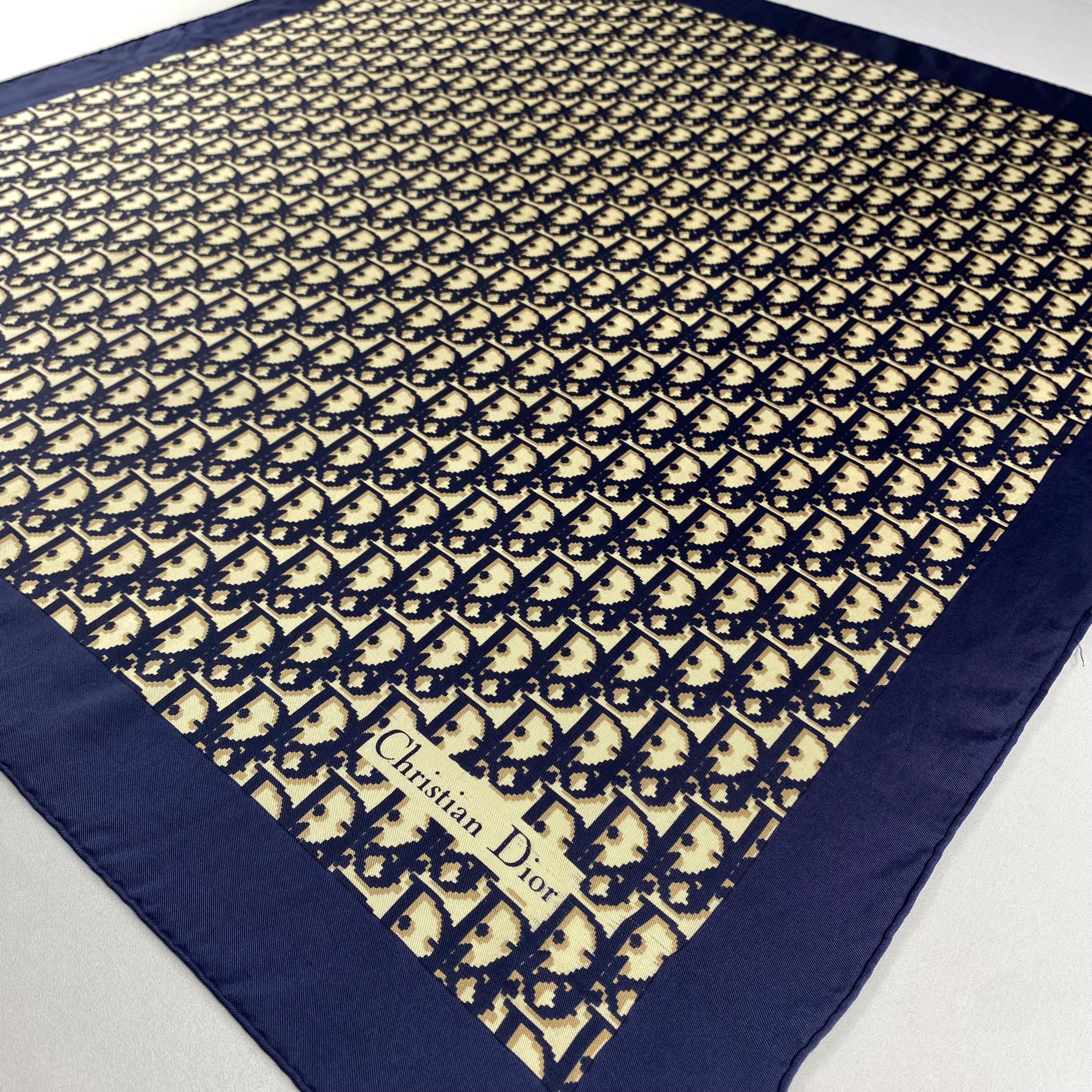 Christian Dior モノグラムスカーフ Vintage Christian Dior Oblique Silk Scarf Neckerchief Neckwear