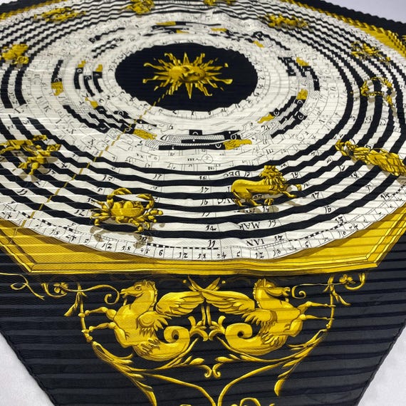 ヴィンテージ エルメス 占星術 DIES ET HORE プリーツシルクスカーフ