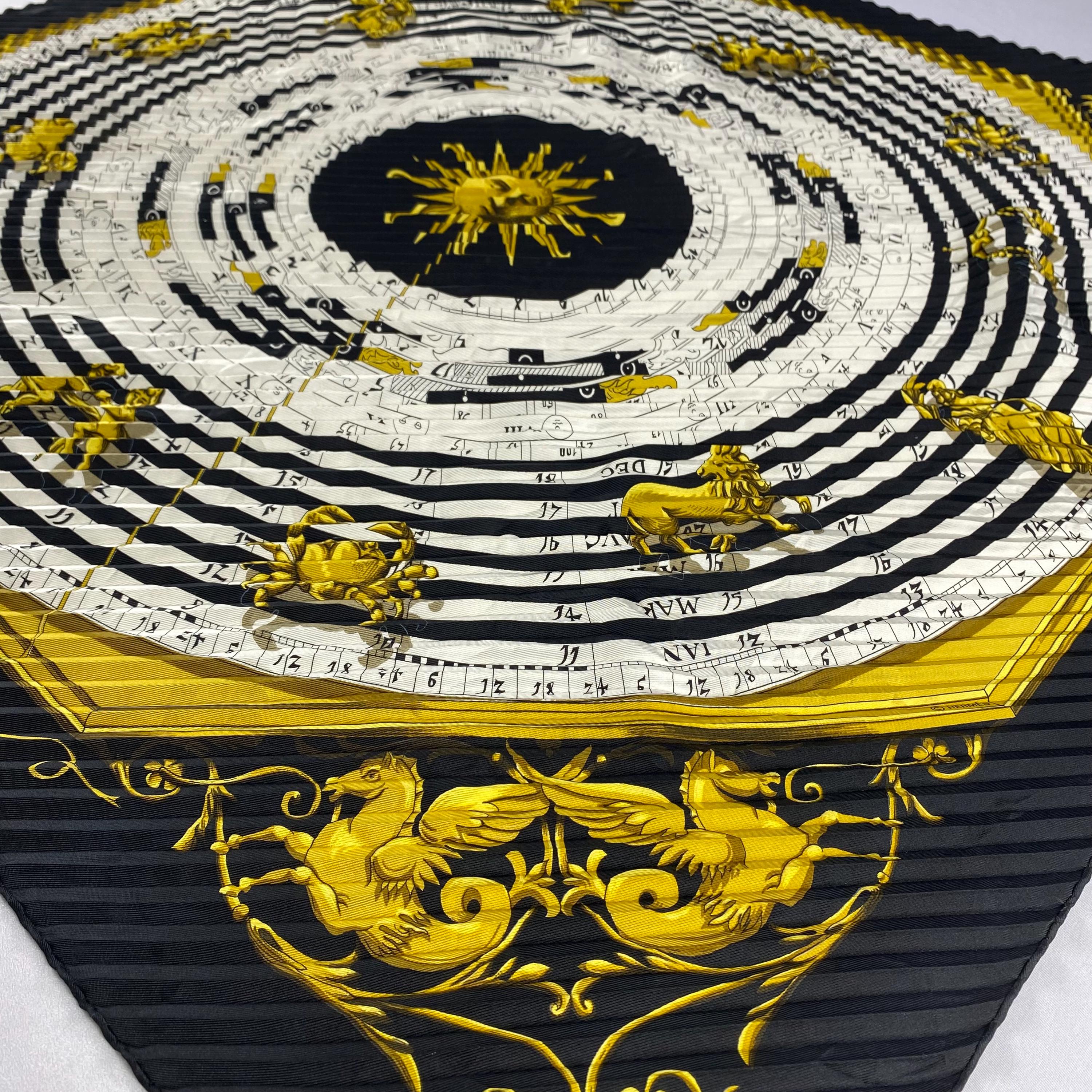 ヴィンテージ エルメス 占星術 DIES ET HORE プリーツシルクスカーフ