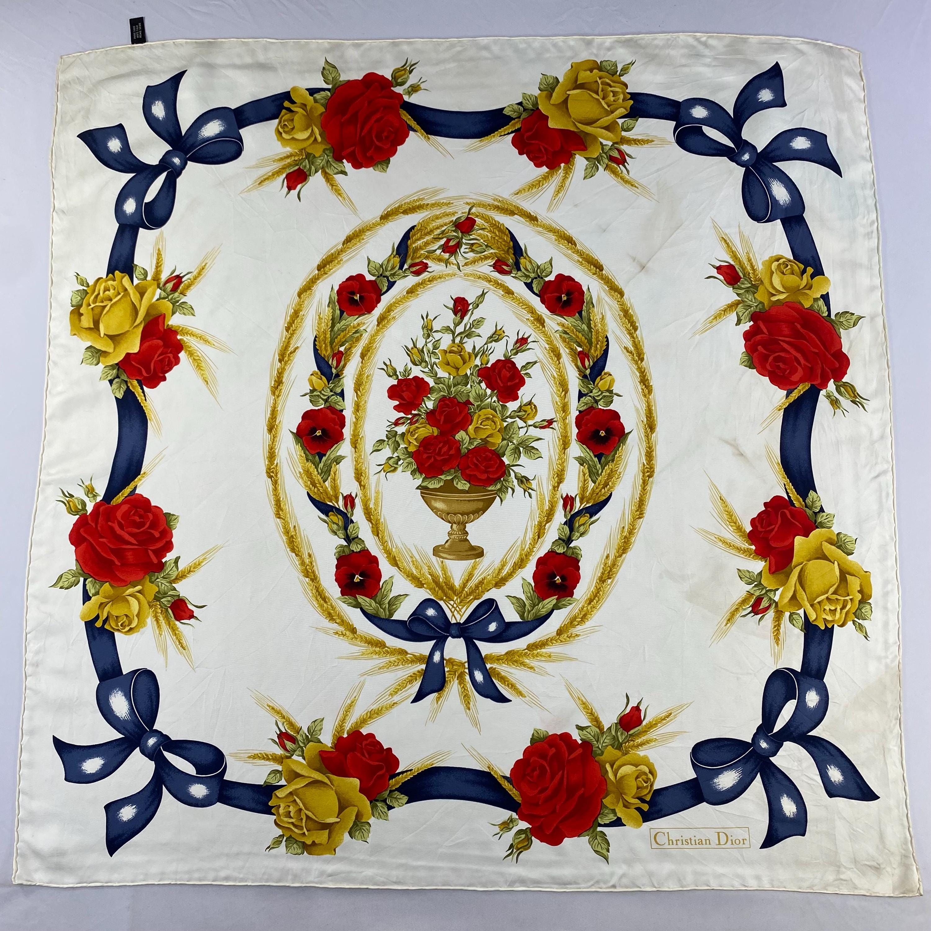 Vintage Christian Dior Silk Scarf Christian Dior Shawl Dior Silk