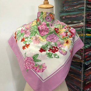 Vintage Silk Scarf, Twill Silk Scarf, Vintage Silk Muffler, Vintage Neck Scarf, Vintage Neck Accessories, Vintage Italian Silk Scarf,
